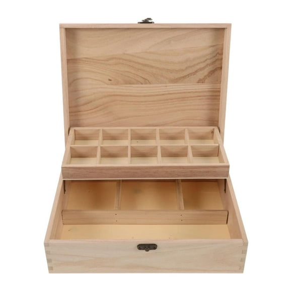Joyero de madera, organizador de joyas de madera, estuche de almacenamiento rústico multiusos, para guardar collares y pendientes, regalo para