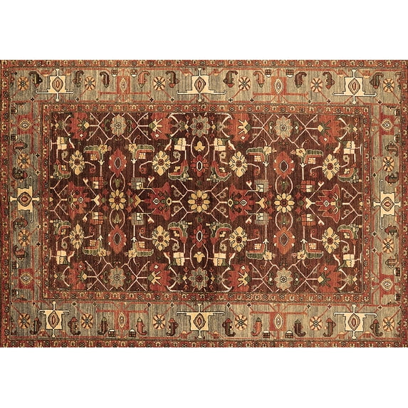Ahgly Company Indoor Rectangle Oriental Brown Industrial Area Rugs, 3' x 5'