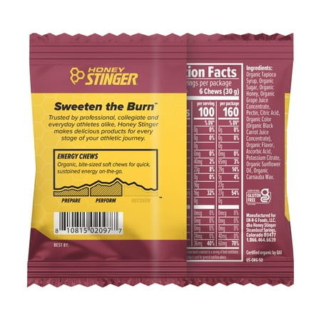 Honey Stinger Organic Energy Chew, Pomegranate Passion, 1.8 oz