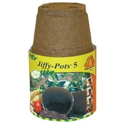 Jiffy Pots 5" Diameter Seed Starting Biodegradable Peat Pots, 6 Pack