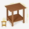thumbnail image 3 of Nalone 2-Layer Outdoor Side Table, HDPE Weather-Resistant Adirondack with Storage Shelf for Living Room Bedroom, Outdoor Side Table, Patio End Table Outside-Teak, 3 of 6