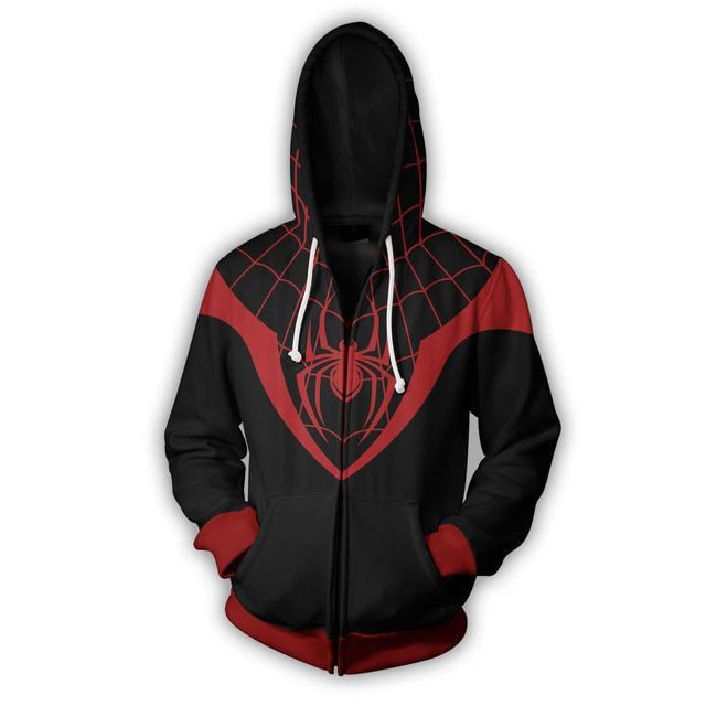 Printemps et Automne Impression Numérique 3D Cosplay Animation Cardigan à Fermeture Éclair Chandail à Capuchon Vêtements de Douleur