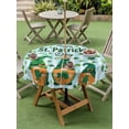 thumbnail image 3 of St. Patrick's Day Outdoor Tablecloth - 60 Inch Round Dining Table Cover, Gnomes Shamrock Clovers Blue Stripes Waterproof Outdoor Table Cloth with Umbrella Hole & Zipper for Picnic/Patio/Party, 3 of 7
