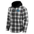 thumbnail image 2 of Men's NFL x Darius Rucker Collection by Fanatics Black Detroit Lions Plaid Flannel Quilted Full-Snap Hooded Shacket, 2 of 6