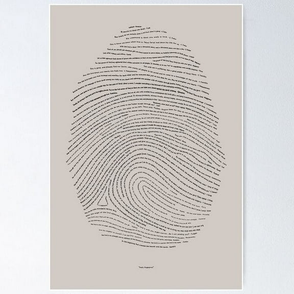 Miluva God?S Fingerprint Inspirational Christian Art - Black On Grey Poster Wall Art, Modern Wall Decor For Living Room Bedroom, Wall Art, 8x12 UNFRAMED