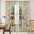thumbnail image 5 of Kitchen Curtains 84 Inch Length 2 Panels, Pink Yellow Floral Grommets Window Treatment Curtain, Green Summer Botanical Rustic Thermal Curtains Drapes for Living Room/Bathroom, 5 of 9