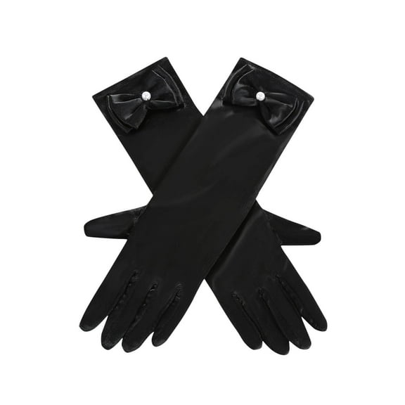 Long Opera Party Gloves for Women 1920s 20s Satin Gloves Costumes Elbow Length Bridal Evening Dress, 15 inches