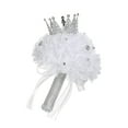 thumbnail image 3 of Tachiuwa Artificial Bridal Bouquet Wedding Bride Bouquets Photo Props with Ribbon Romantic Bridal Holding Wedding Bouquet for Ceremony 19cmx28.5cm, 3 of 9