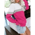 thumbnail image 3 of FUNING  Womens Crew Neck Solid/Color Block Sweatshirts Long Sleeve Casual Lightweight Pullover Tops, 3 of 7