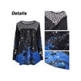 thumbnail image 5 of Gvmfive Christmas Women Round Neck 3/4 Sleeve Tunic Tops Loose Blouse, 5 of 6