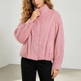 thumbnail image 2 of Norvella Womens Funnel Neck Jacket Gingham Print Hidden Zip Front Long Sleeve Side Pockets Relaxed Fit Casual Bomber Coat, 2 of 9