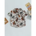 thumbnail image 2 of Bagilaanoe Toddler Baby Boys Summer Shirt Short Sleeve Print Button Tops 6M 12M 18M 24M 3T 4T Kids Casual Clothes, 2 of 8