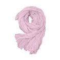thumbnail image 2 of CXHEGBEJ Crinkle Wrinkle Texture Long Scarf for Women Vintage Hijab Neck Cover Summer Cotton Blend Soft Scarf Fashion Solid Color Shawl Wrap Light Pink, 2 of 7