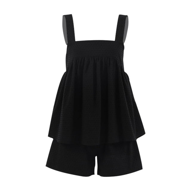 xiaxaixu Ensemble Pyjama 2 Pièces pour Femmes Débardeurs et Shorts Sans Manches à Pois Suisses