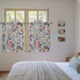 thumbnail image 3 of Vintage Spring Floral Kitchen Curtains 54 Inch Length, Farmhouse Flowers Blue Vintage Tiers Curtains for Bathroom Bedroom Cafe, Light Filtering Small Window Treatment Short Drapes 2 Panels 42"Wx54"L, 3 of 8
