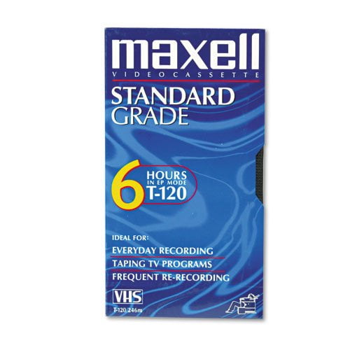 Ideal for Special Event Recording and Digital Satellite Broadcasts 6 Hours in EP Mode Profession Sound and Picture Quality Maxell T-120 Premium High Grade Video Cassette Tape 