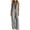 hgg321-Gray, variant on Women's Fashion Color Block V Neck Jumpsuit Zip Mandarin Collar Sleeveless Flowy Long Romper