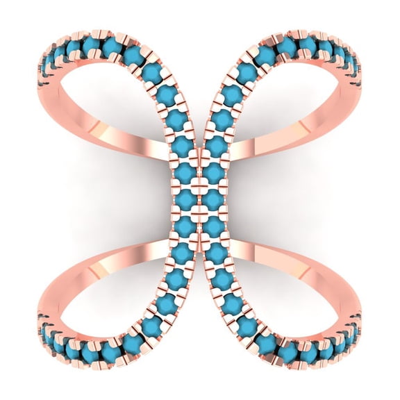 Statement Engagement Ring for Women - 0.5ct Simulated Turquoise in 18K Rose Gold Promise Ring