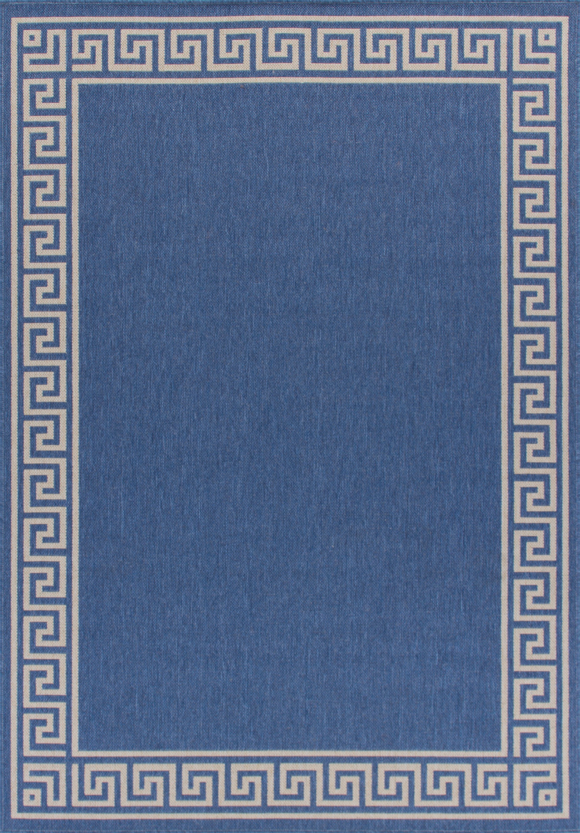 Outdoor / Indoor Rug Blue Border Weatherproof Area Rug Cannyon