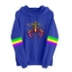 thumbnail image 2 of Uootdi Mardi Gras Womens Drawstring Hoodies for Women Carnival Crewneck Heart Print Hooded Long Sleeve Pullover Festive Color Block Loose Sweatshirts Gift, 2 of 4