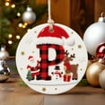 thumbnail image 3 of ZhyrZng Personalized Christmas Ornament, 2025 Ceramic Hanging Ornaments Letter A-Z with Santa, Gift for Kids, Grandkids, Baby’s First Christmas, 3 of 7
