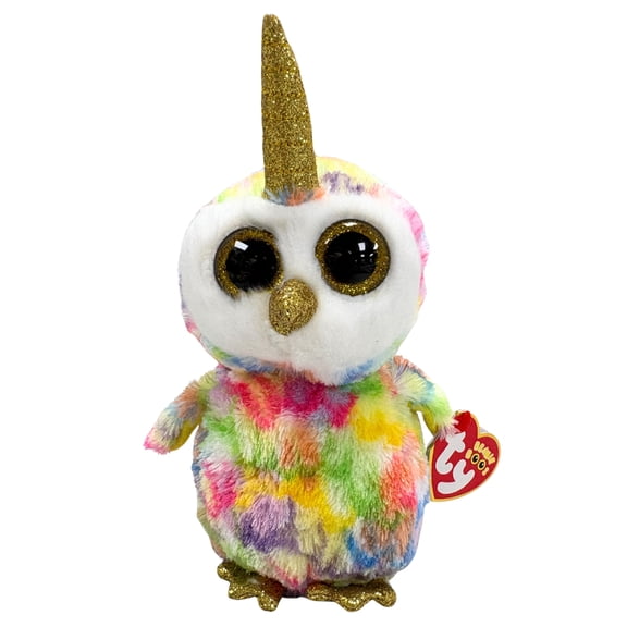 Ty Beanie Boos - Enchanted the Unicorn owl  – Glitter Eyes  - Stuffed Animal