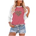 thumbnail image 2 of Hauts d'Été pour Femmes Mode Décontractée Ample Col Rond Couture Imprimée T-shirt à Manches Longues Habillé pour Femmes en Solde, 2 of 4