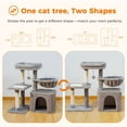 thumbnail image 4 of Cat tree Cat Tower for Indoor Cats 2 Styles Cat Activity Tree with Cat Scratching Posts Big Hammock and Removable Top Perch Grey ShopWise Round, 4 of 8