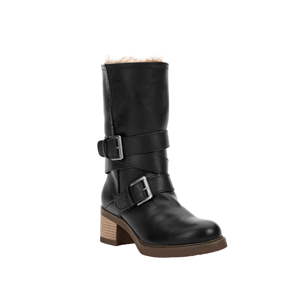 Scoop - Scoop Riley Shearling Lined Stack Boots Women's - Walmart.com ...