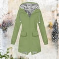 thumbnail image 6 of Rggeeun Baby Girl'S Blouse Solid Color Hooded Long Sleeve with Adjustable Drawstring Zip-Up Cardigan Striped Lining Jacket for Fall Gym Delicate Tops,Green,13-14 Years, 6 of 6