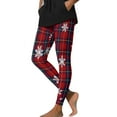 thumbnail image 2 of Qulqfy Gym Leggings for Women Red Christmas High Waisted Track Lounge Plus Size Casual Plaid Leggings Women Pants L, 2 of 9