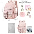 thumbnail image 5 of 3-piece Backpack for Girls, 15.6 Inch Laptop School Bag Kindergarten Elementary College Backpacks Large Bookbags for Teen Girls Women Students Casual Travel Daypacks（Pink）, 5 of 8