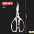 thumbnail image 5 of Kitchen Scissors for food, Plys All Purpose Cooking Scissors, Stainless Steel Vegetable Shears, Grey Handle, #WTZG083, 5 of 6