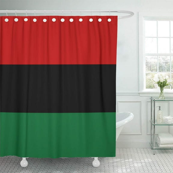 Libin Red Flag Pan RBG Afrikan Amerikan Black Shower Curtain 60x72 inch