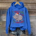 thumbnail image 2 of Xdzjlr Womens Christmas Hoodies I Want A Hippo Christmas Letter Printed Long Sleeve Sweatshirts Oversized Hoodie Dark Green Xxl, 2 of 3