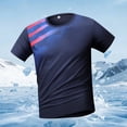 thumbnail image 4 of FRSASU Men's Activewear Sport Tee Shirt Quick Dry Athletic Running Gym Workout Golf Tennis Top Tee Blue, 4 of 8