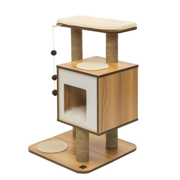 Catit Vesper V-Base Cat Furniture, Walnut