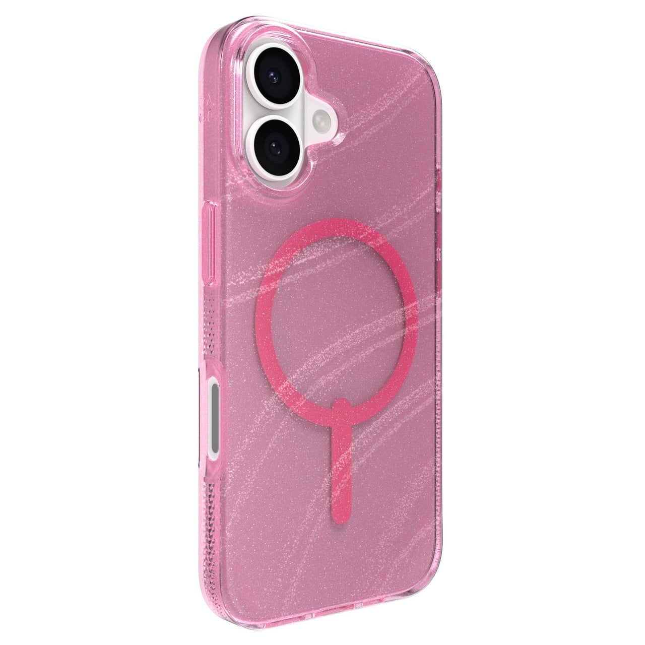 ZAGG Milan Snap Case For iPhone 17 - Pink Glimmering Wave Graphene Strengthened Phone Case with Drop Protection (13ft/4m) Textured Edges & Sparkle Design MagSafe Charging Compatible
