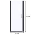 thumbnail image 3 of 32" x 72" Pivot Glass Shower Door Swing Bathroom Shower Door With Handle Frameless Shower Enclosure For Shower Stall Matte Black, 3 of 6