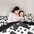 thumbnail image 5 of Erosebridal Black Bowknot Kids 7pcs Bedding Comforter Set,Cute Polka Dots Queen Bedding Sets For Kids Girls,Reversible black, 5 of 7