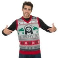 thumbnail image 3 of The Ugly Sweater Co. Christmas Sweater Vest - Tacky Holiday Designs to Stand Out - Snug Fit, Breathable Ugly Unisex Vest (Silver Heather Birthday Boy Sweater Vest, Medium), 3 of 3