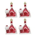 thumbnail image 2 of HmNPlay Christmas Village Houses Ornaments Set of 4 Plastic Hanging Decor for Xmas Tree Home Holiday Winter Decorations Family Gift, 2 of 9