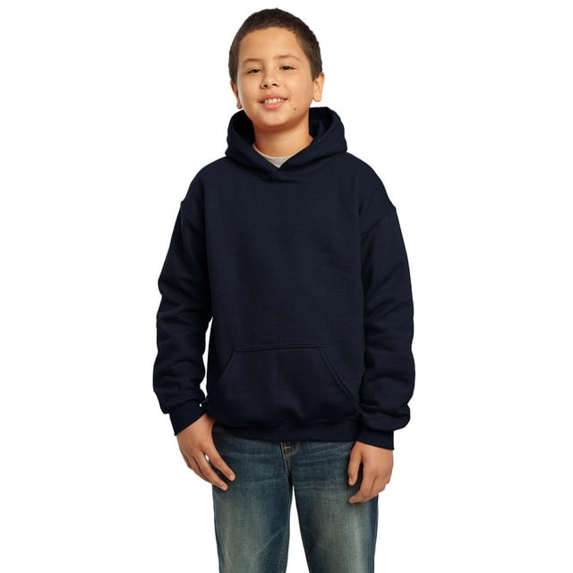 Gildan Boys Long Sleeve Front Pouch Pocket Hooded Sweatshirt. 18500B