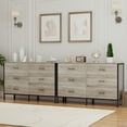thumbnail image 5 of Slevoo 47.3" W Chest of Dressers 6 Drawers for Bedroom, Living Room, Hallway, Steel Wood Frame, Grey, 5 of 10