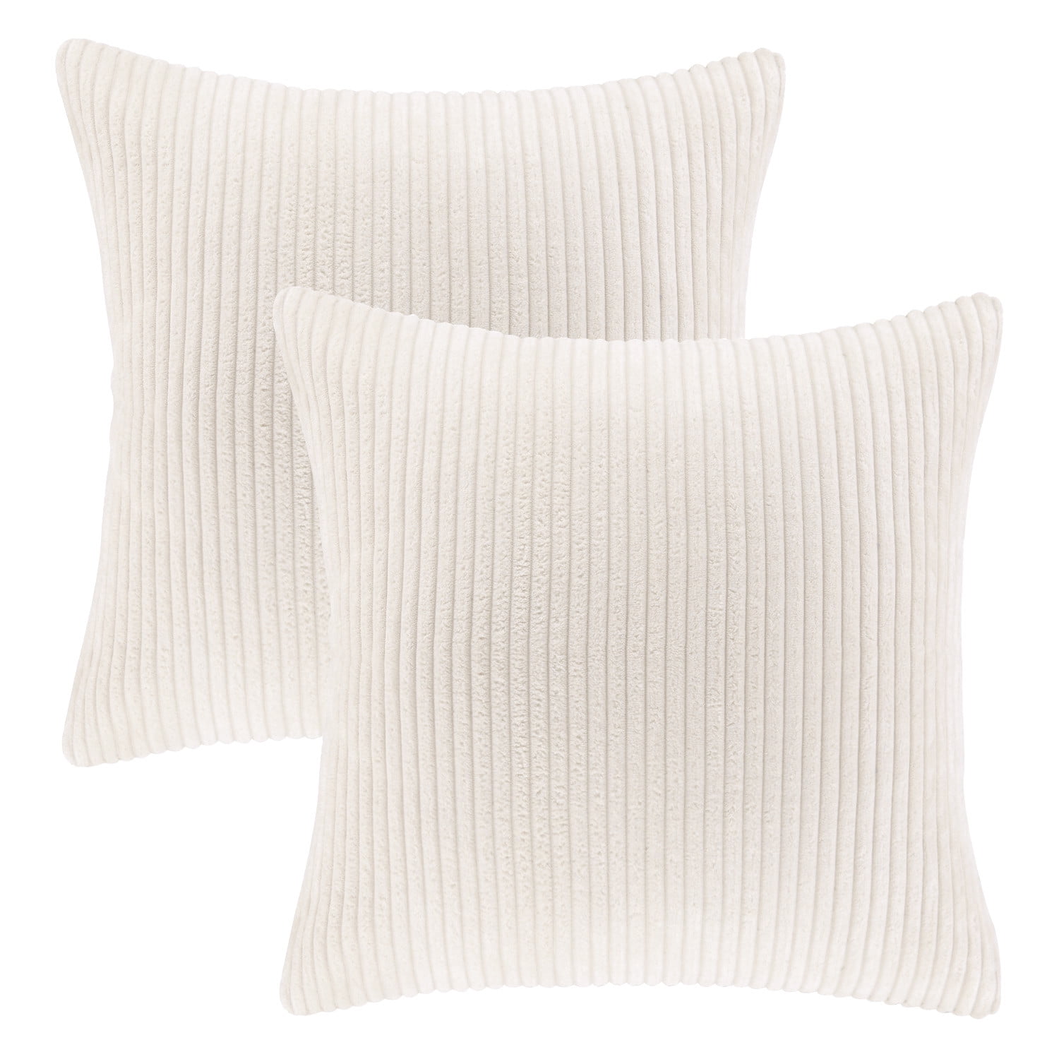 Phantoscope 22" x 22" Modern, Contemporary, Transitional Off White Striped Polyester Throw Pillow , ( 2 Count)