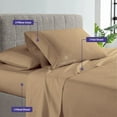 thumbnail image 2 of 4 Piece Sheet Set 100% Egyptian Cotton Bed Sheets 1000 Thread Count Luxury Hotel Quality Sheet Set Italian Finish Premium Sheets Long Staple Fits Up to 18 Inch Deep Pocket (Queen, Taupe), 2 of 7