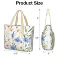 thumbnail image 3 of Tote Bag for Women - Pioneer Flower Shoulder Bag - Large Utility Work Duffle Bag with Zipper Handbag for Travel, Work, Sprots, 3 of 5