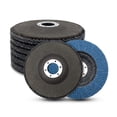 thumbnail image 1 of Juego de 8 discos de lija de láminas de 125 mm, discos de láminas de grano 40/60/80/120, discos de lija para eliminar desbarbado, pulido, acabado de óxido, azul, 1 of 5
