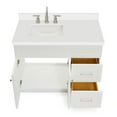 thumbnail image 6 of ARIEL Hamlet 43 Inch Single Sink Bathroom Vanity in White, 1.5" Edge Quartz Top, Solid Wood, Left Rectangular Sink, 2 Soft-Closing Doors & 2 Full Extension Drawers, Toe Kick, 6 of 9