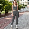 thumbnail image 2 of High-Waist Seamless Full-Length Leggings - Large, Gray, 2 of 6